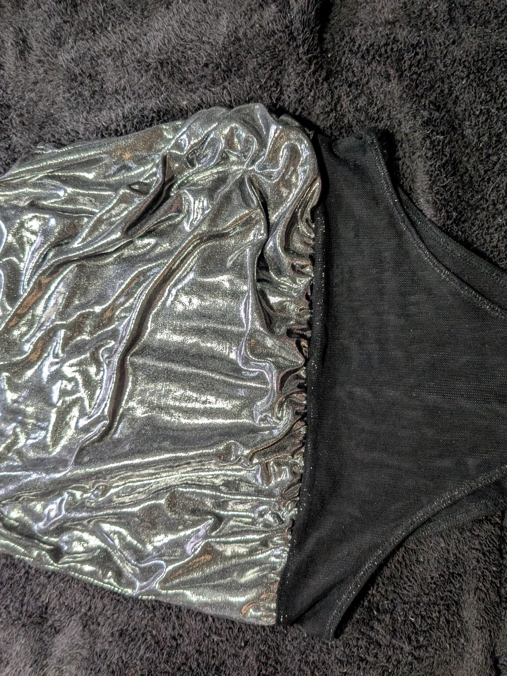 Forever 21 Black Metallic Shine Tank Top
